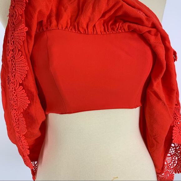 Lovers + Friends Life’s A Beach Red Off The Shoulder Top Women's Size XS - Picture 3 of 9